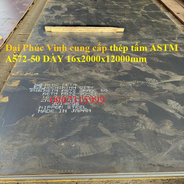 Thép tấm ASTM A572 GR50 dày 16ly/16li Nhật Bản Thép tấm ASTM A572 GR50 dày 16ly/16li Nhật Bản