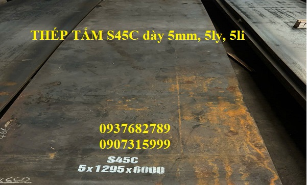 Thép tấm S45C dày 5mm