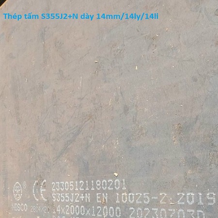 Thép tấm S355J2+N dày 14ly/14mm/14li 