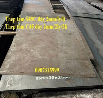 Thép tấm S45C dày 2mm